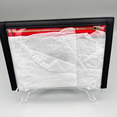 Jane's Agenda Leather Zip Pen Pouch Red Bottom Clear Travel Pouch Makeup - Picture 6 of 8
