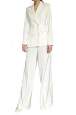 White suit Single Breasted Blazer Jacket Casual Trousers Two-piece Women's Suit