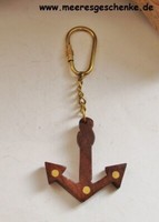 SchlüSselanhäNger Maritim Als Anker Ca. 13 Cm Holz Messing