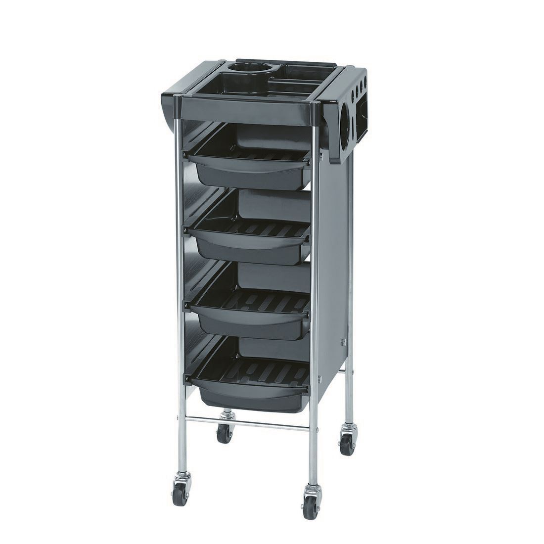 Original Passy Service Salon Barber Trolley Black Original Hairdresser Storage