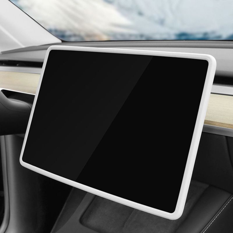Upgrade Tesla Model 3/Y Screen with Silicone Frame Protector Mod Accessories-image