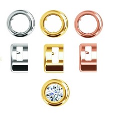 10k 14k 18k 950T Round Stone Back-Set Bezel Setting Chain Slide Pendant Mounting