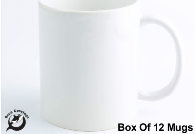 12x Sublimationstassen 11oz weiß, griffbeschichtete Wärmepresse Orca