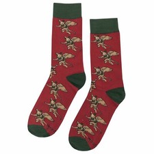 NWT Flying Monkey Dress Socks Novelty Men 8-12 Dark Red Crazy Fun Sockfly