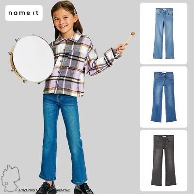 NAME IT Kinder Mädchen Straight Leg Jeans Denim Hose Stretch Pants NKFPOLLY NEU