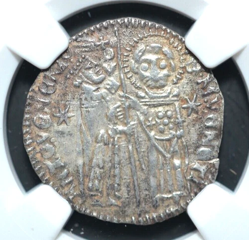 ITALY GROSSO-ANTONIO VENIER, AD 1382-1400, VENICE, NGC CERTIFIED,(246)