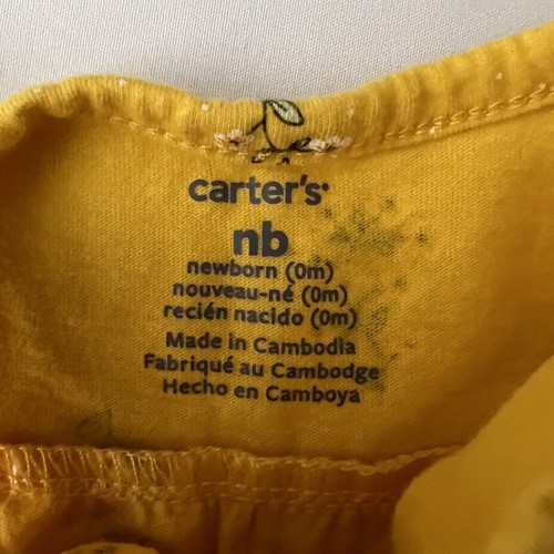 CARTERS One Piece Body Suits NB Baby Girl 3 Rompers Jumpsuits Peplum Cap Sleeve - Picture 9 of 12