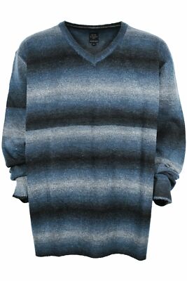 Kitaro Pullover Strick Pulli Herren V Ausschnitt Baumwolle Blau XL XXL 4XL 5XL