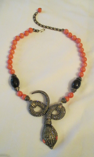 STRIKING Heidi Daus Spectacular Serpent Snake-Shaped Necklace 21" in Length! - Afbeelding 1 van 7