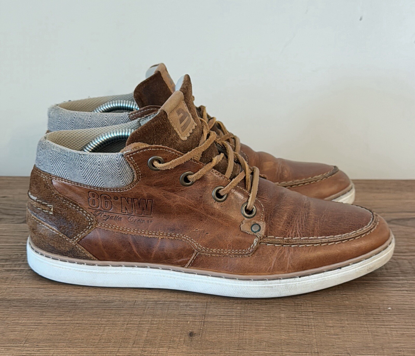 Zapatos Boxer Bull Para Hombre Talla 9 Madera de Arce 86 NW Medio Top Informales Cuero Marrón