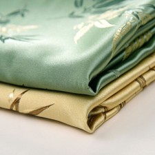 Embroidery Bamboo Brocade Fabric Satin Faux Silk Damask Craft Sewing 100*150cm