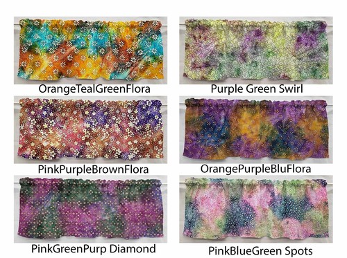 Batik Tie Dye Valances, Curtains or Swags - Picture 9 of 16