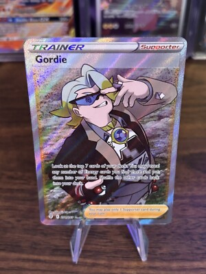 gordie rare league card - 201/203 Full Art Ultra Trainer Supporter Rarity Gordie (201/203) [Sword & Shield: