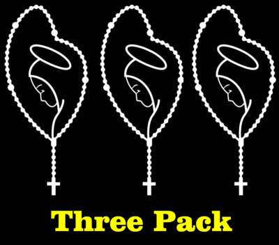 3 Pack 5'' - Virgin Mary in Rosary Vinyl Decal Car Window Tumbler Laptop Tablet