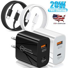 20W PD Fast Charger Power Adapter PD Cable For Motorola Moto G Play 2024 2023