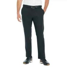 Greg Norman Men  s Performance Flex Waistband Snap Button Pants, Black, 30x30