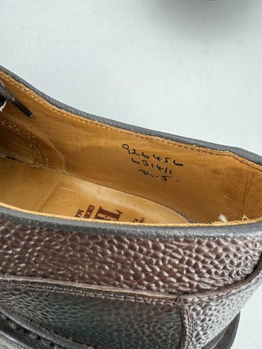 USADO 3x | $640 TRICKERS WOODSTOCK UK 8.5 9.5 D CUERO GRANO ESCOCÉS DERBY MARRÓN - Imagen 12 de 19