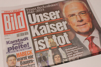 BILDzeitung 09.01.2024 Januar Kaiser Franz Beckenbauer tot gestorben Fußball WM