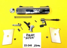 RAVEN MP 25 CHROME SLIDE WHITE GRIPS TRIGGER FP SAFETY PARTS  ITEM # 22-246