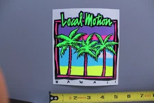 LOCAL MOTION Hawaii Neon Green Purple Palm Tree 80's LM2 Vintage Surfing STICKER
