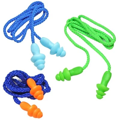 MILLENNIAL ESSENTIALS Corded Ear Plugs Soft Silicone Reusable Earplugs Noise Cancelling Safe Hearing