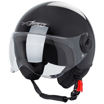Casco Demi-jet Sonicmoto A-PRO SRL – Omologato ECE 22-06, Frontino, Guanciali Rimovibili, Taglie XS-2XL, Colore Argento
