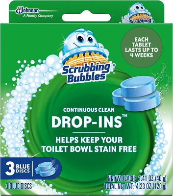 Scrubbing Bubbles Toilet Bowl Cleaning Tablets 3 Count Continuous Odor Protec...