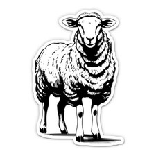 Sheep Vinyl Sticker - SELECT SIZE