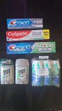 Lot x 8 New Various Items of Toothpaste/Deodorants. Colgate, Crest, Speed Stick.