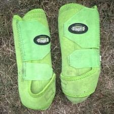 Tough 1 Green Horse support Boots large Front Pair Riding Leg Protection
