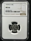 1939-D 10C  Mercury Dime NGC MS66  6967856-007
