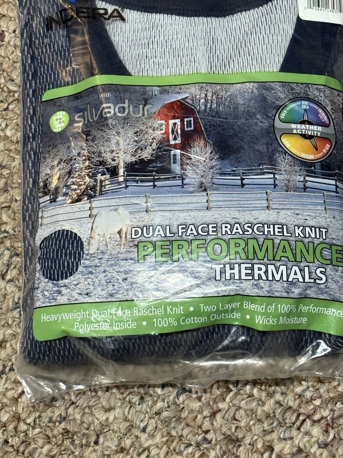 INDERA Thermal Dual Face Raschel Knit Heavyweight NWT Long Sleeve Mens