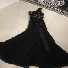 Betsy Adam Ladies Maxi Party Cocktail Dress Sz 8 Black Nude One Shoulder 