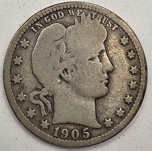 《Silver》1905-S USA BARBER QUARTER -- .1808 OZ of SILVER!!!