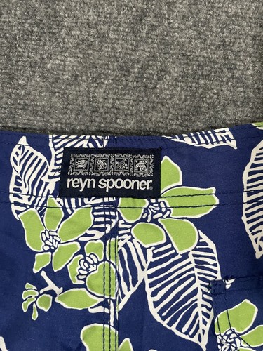 Reyn Spooner Swim Shorts Mens 30 Blue Green Nupolupolu Royal Floral Board Trunks - Picture 6 of 9