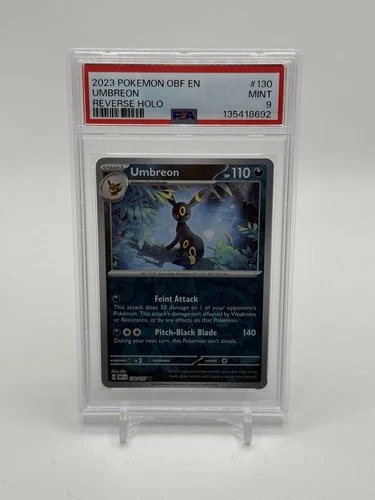 2023 POKEMON OBF EN-OBSIDIAN FLAMES #130 UMBREON REVERSE HOLO PSA 9 MINT