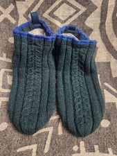 Bombas Cable Knit Gripper Slippers - Jewel Pine Green Women's Size Small 7-8.5 