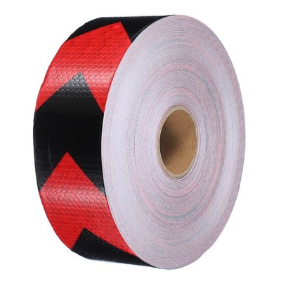 Reflective Tape, 2 Inch x 148 ft Waterproof Arrow Reflector Tape, Red Black