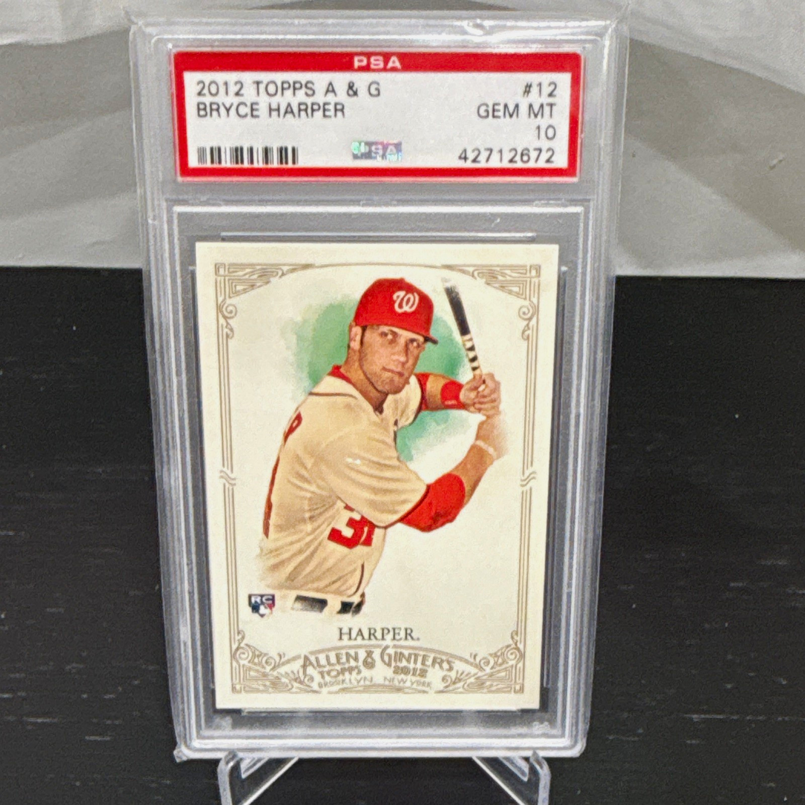 2012 Topps Allen & Ginter's BRYCE HARPER #12 RC Base PSA Cert 42712672
