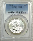 1950-D Franklin Half Dollar PCGS MS62 90% FBL Frosty White New Holder #E276A