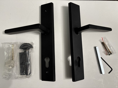MULTI POINT DOOR ENTRY HANDLE TRIM SET MATTE BLACK APOLLO EURO RIGHT HANDED LOCK