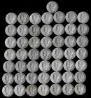 Mercury Dime Roll (50 Coins) 90% Silver (1935-45)  Lot D06