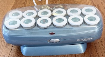 Babyliss Pro Nano Titanium 12 Jumbo Hot Rollers Curlers w/12 Clips Pageant Cheer