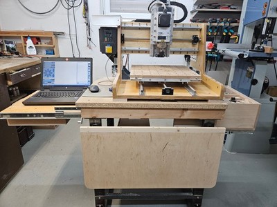 CNC Fräsmaschine Eigenbau mit Notebook Estlcam und Fräser