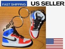 Mini Air Jordan 1 Retro High OG Sneaker Keychain Red White And Blue