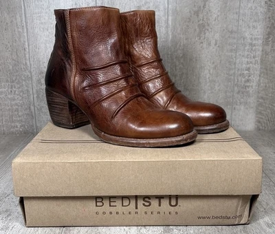 Bed Stu Arcane Boots Tan Teak Rustic Leather Ankle Bootie Cobbler Womens Size 11 - Image 1 of 4