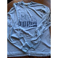 Vintage 1970s Puma Long Sleeve Graphic T-Shirt Light Blue XL HEF-T Single Stitch