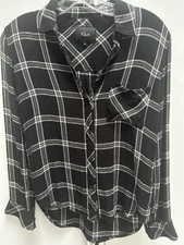 Rails Shirt Women's Small Hunter Long Sleeve Black and White Plaid
