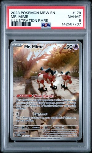 2023 POKEMON MEW EN-151 ILLUSTRATION RARE #179 MR. MIME PSA 8