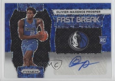 2023-24 Prizm Fast Break Rookie Blue 37/49 Olivier-Maxence Prosper Auto RC 0m89